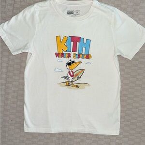 KITH Pelican White Kids Tee with Multicolor 'KITH Winter Survivor' Graphic